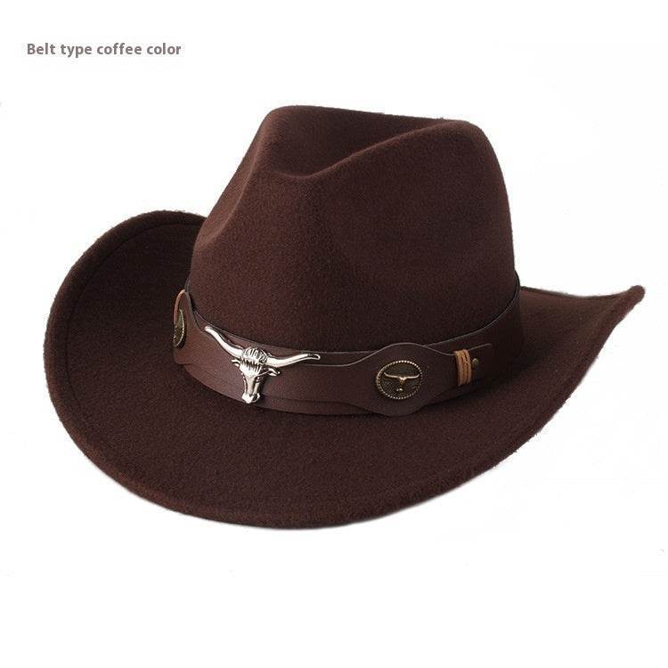 Woolen Cowboy Hat for Men & Women - Adjustable Ethnic Style Summer Accessory - Buy Center US