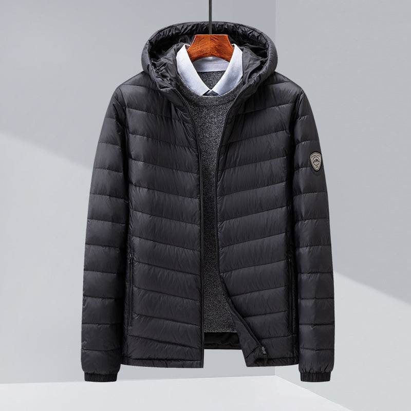 Buycenter Men's Thin Hood Down Jacket - Trendy Slim Fit for Winter - Buy Center US