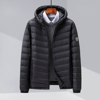 Buycenter Men's Thin Hood Down Jacket - Trendy Slim Fit for Winter - Buy Center US