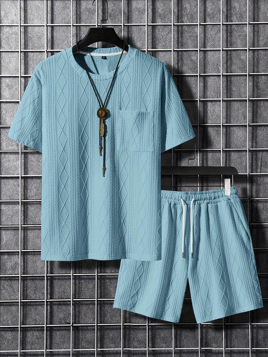 Men's Casual Outfit - Solid Color, Stretchy Knit Fabric for All Seasons - Buy Center US