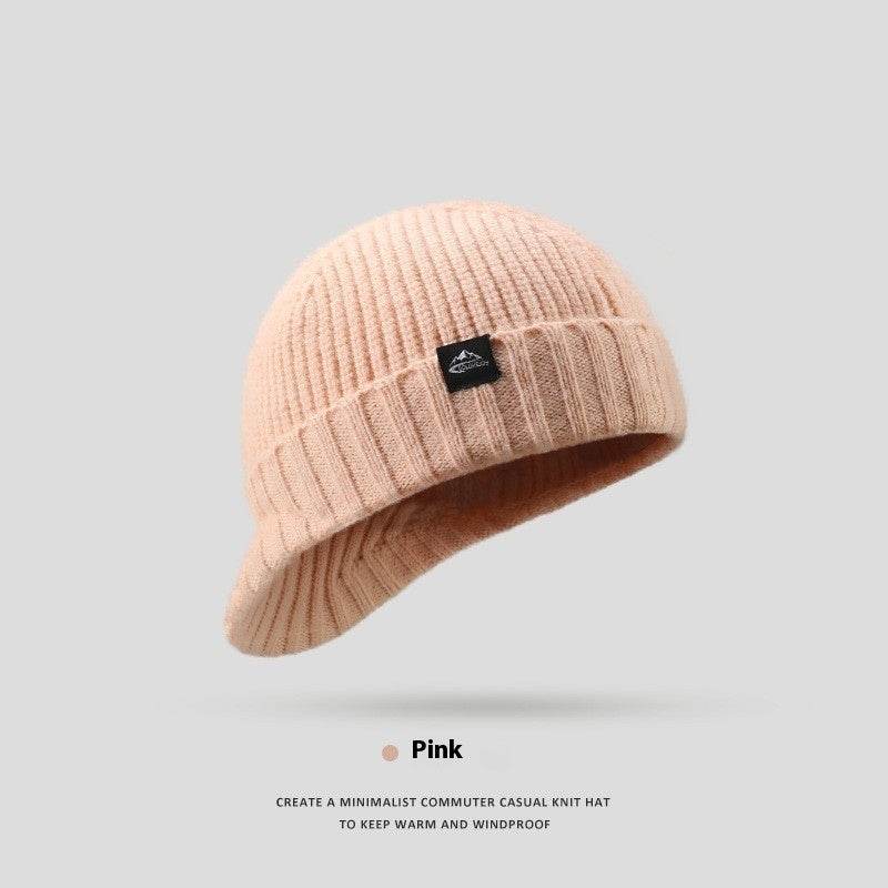 Men's Thick Wool Knitted Hat - Windproof & Warm for Autumn/Winter - Buy Center US