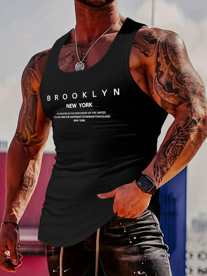 MBDMBD Men's Summer Tank Top - Sleek MILANO Italy Print, Crew Neck Fit - Buy Center US