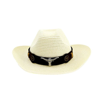 Western Cowboy Straw Hat - Unisex European-American Style for All Seasons - Buy Center US