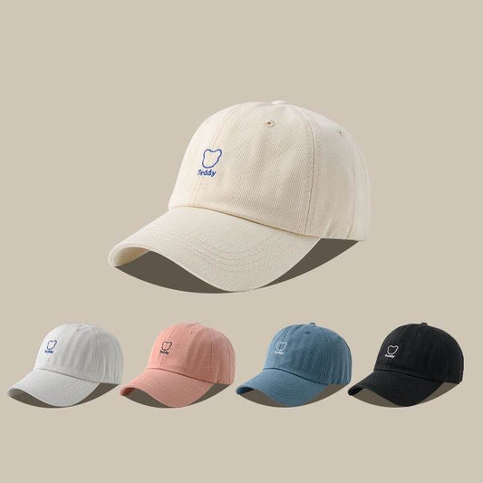 Casual Bear Embroidery Sun Hat - Breathable Adjustable Cotton Cap - Buy Center US