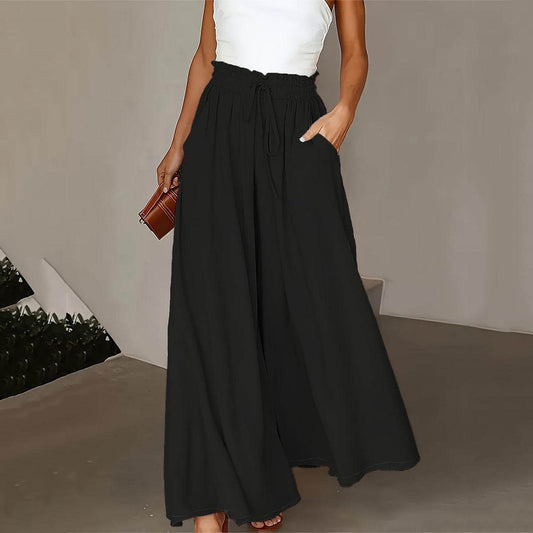 Casual High Waist Wide Leg Palazzo Pants - Effortless Elegance for All-Day Comfort - Buy Center US