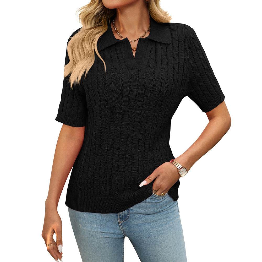 Stylish V-Neck Knitted Pullover - Available in Multiple Colors & Sizes - Buy Center US
