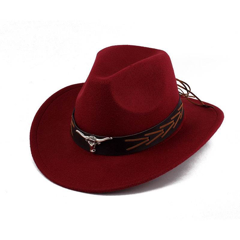 Woolen Cowboy Hat for Men & Women - Adjustable Ethnic Style Summer Accessory - Buy Center US