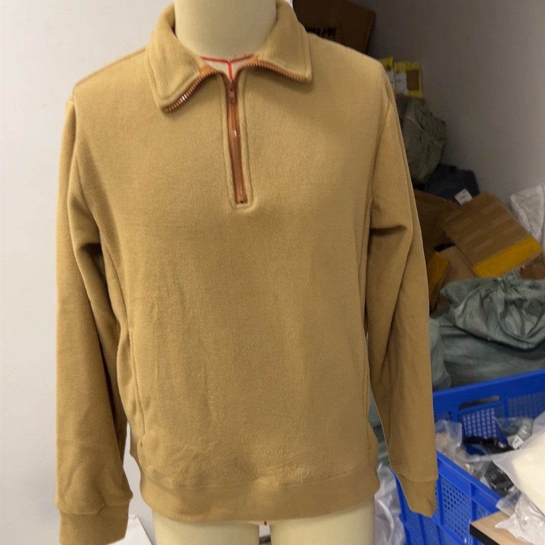 Buycenter Men's Half Zip Sweater - Slim Fit, Long Sleeve, Multiple Colors - Buy Center US