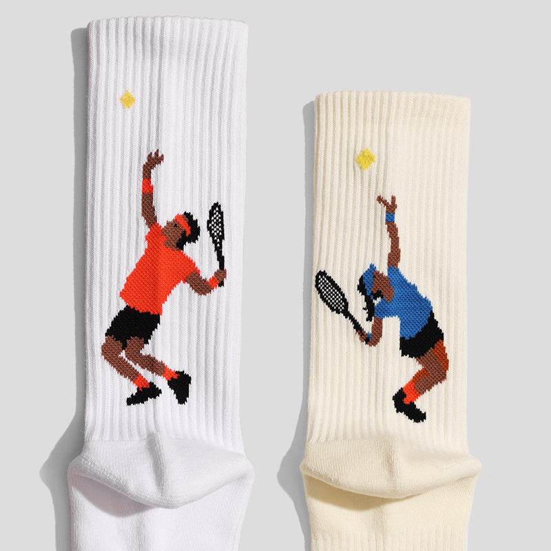 Buycenter Athletic Socks - Serve Pattern Mid-Calf for Men & Women - Buy Center US