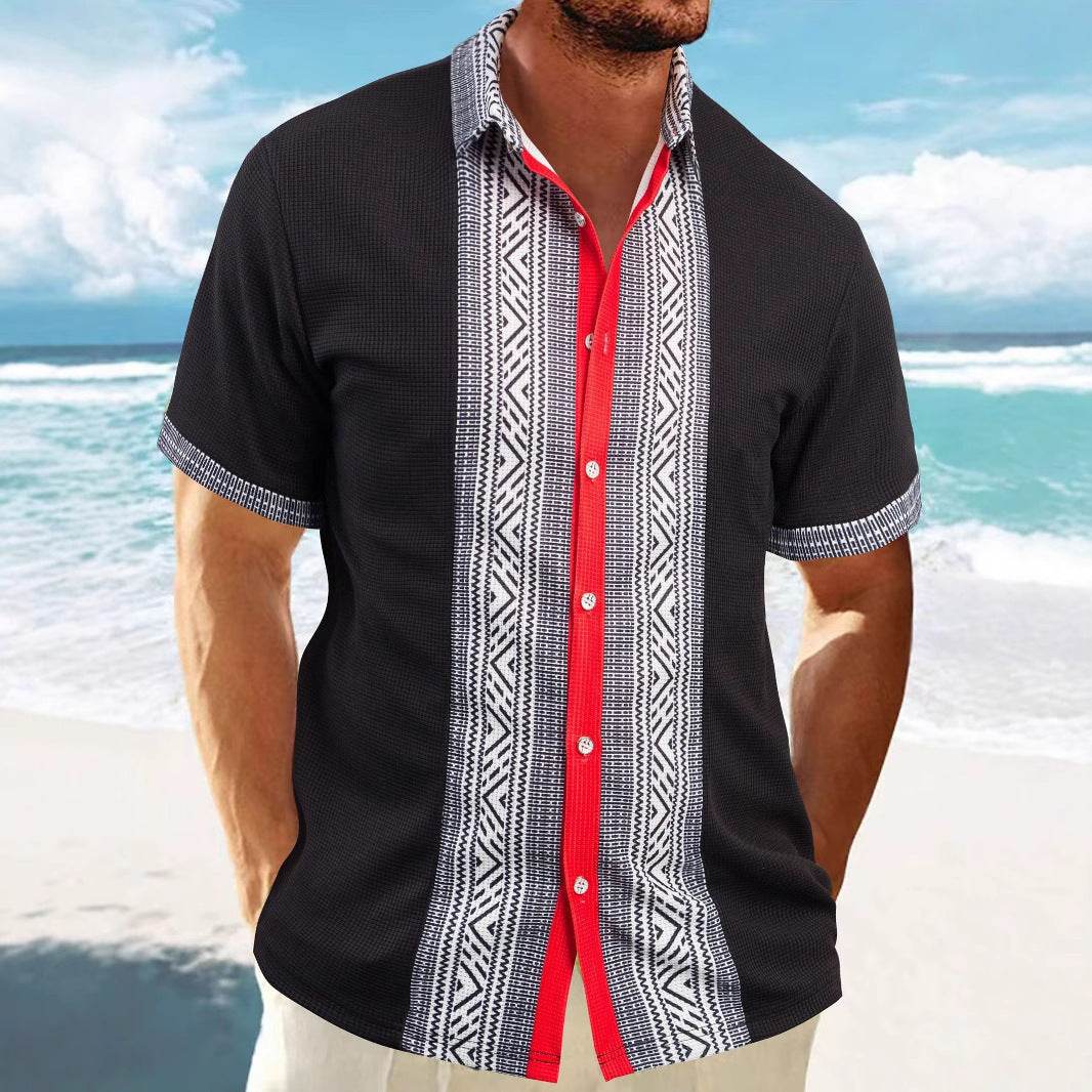 Buycenter Men's Printed Button Short Sleeve Shirt - S-XXXL Available - Buy Center US