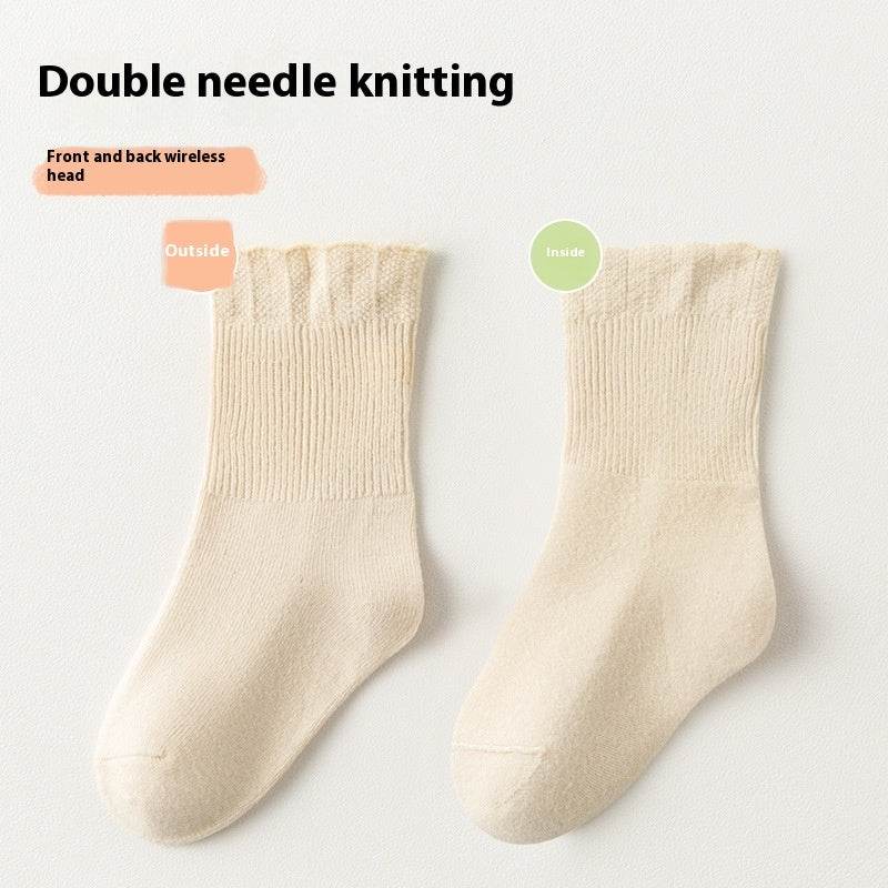 Girls' Lace Cotton Socks - Breathable Medium Calf, 3 Pairs Set - Buy Center US