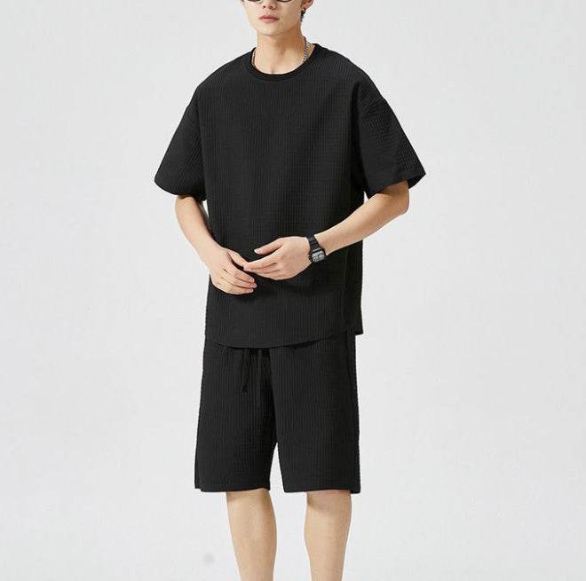 Buycenter Casual Sports Set - Loose Fit Short Sleeves & Shorts - Buy Center US