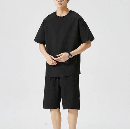 Buycenter Casual Sports Set - Loose Fit Short Sleeves & Shorts - Buy Center US