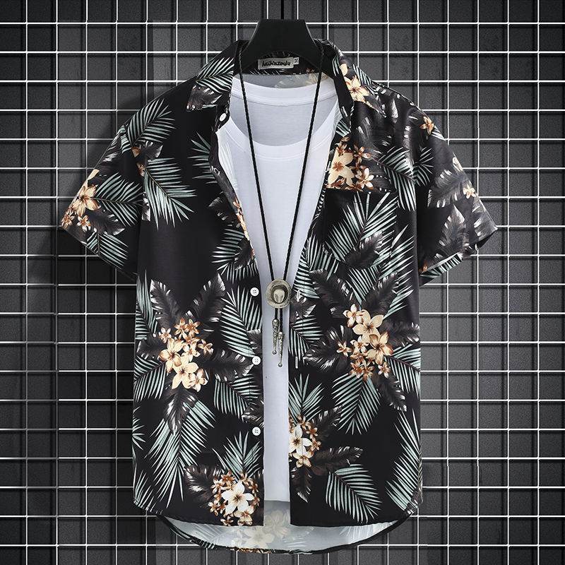 Buycenter Men's Hawaiian Beach Suit - Loose Quick-Dry Short Sleeve Shirt - Buy Center US