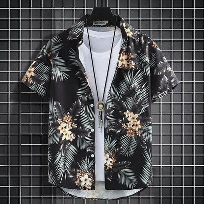Buycenter Men's Hawaiian Beach Suit - Loose Quick-Dry Short Sleeve Shirt - Buy Center US