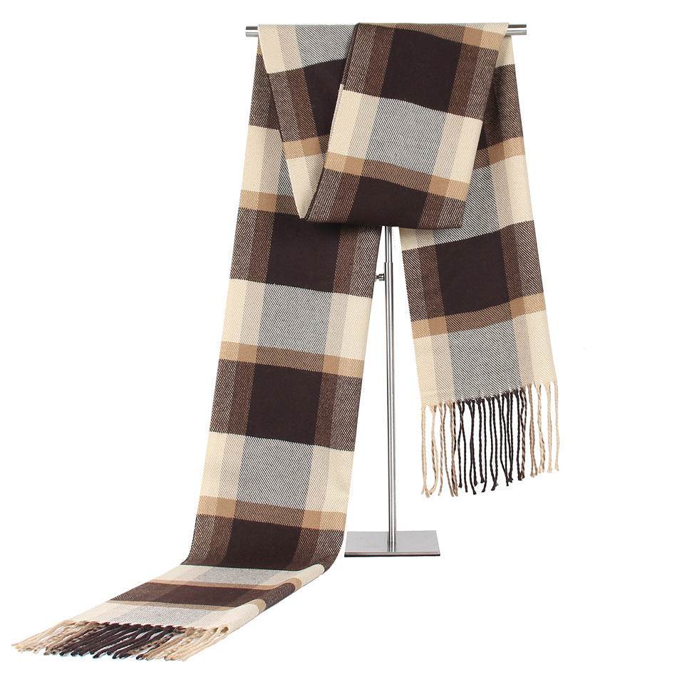 Buycenter Men's Casual Plaid Scarf - Warm Imitation Cashmere Style - Buy Center US