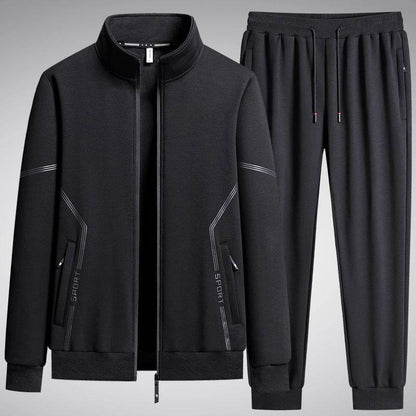 Buycenter Men's Fleece-Lined Sports Suit - Thick Two-Piece Set - Buy Center US
