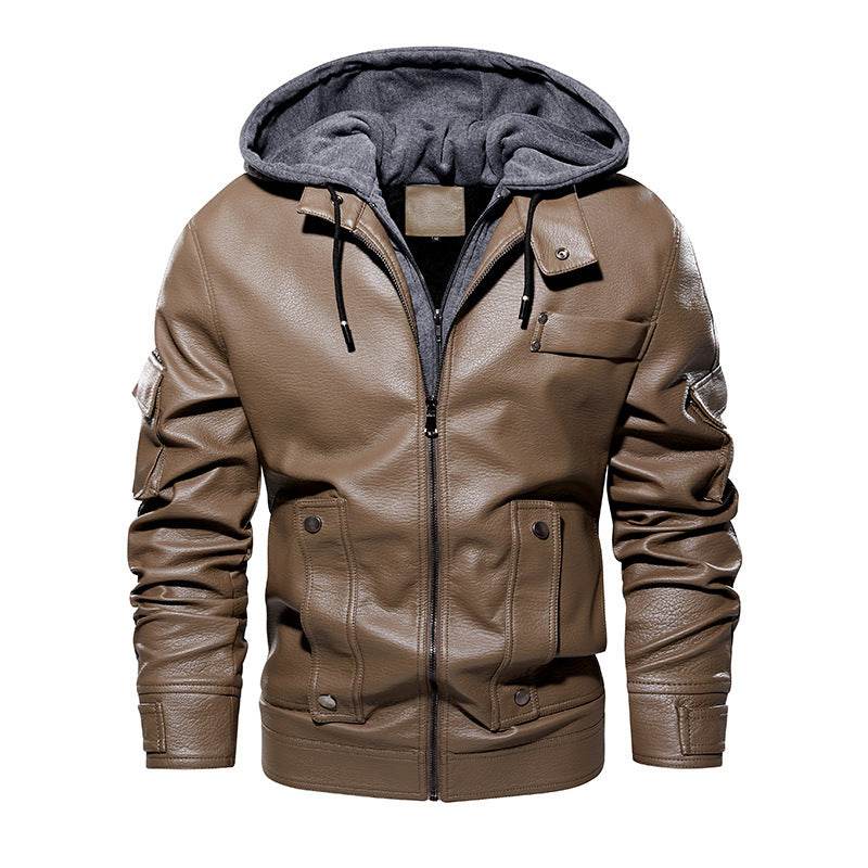 Buycenter Men's Leather Coat - Fashionable Warm Jacket for Winter - Buy Center US