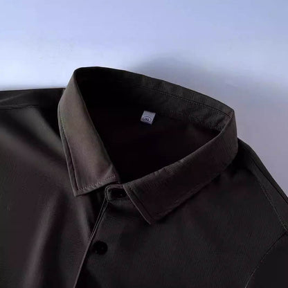 Buycenter Plus Size Seamless Polo Shirt - Ice Silk, Short Sleeve for Summer - Buy Center US