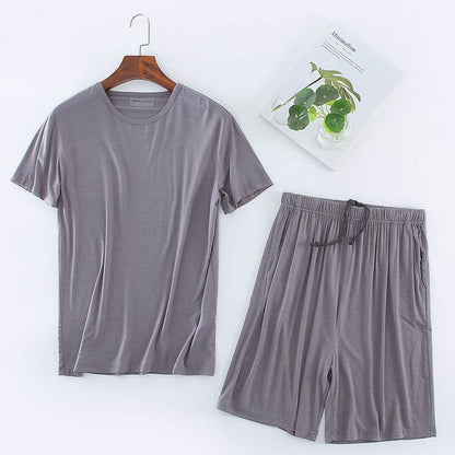 Buycenter Men's Modal T-shirt Set - Comfortable Short Sleeve Home Suit - Buy Center US