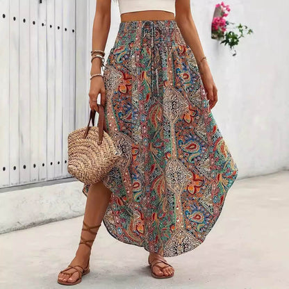 Casual Personality Printed A-Line Skirt - Floral Polyester Design - Buy Center US