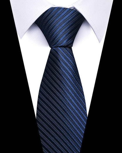 Buycenter 8cm Striped Tie - High-Quality Polyester for Professional Styling - Buy Center US