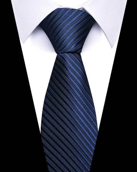 Buycenter 8cm Striped Tie - High-Quality Polyester for Professional Styling - Buy Center US