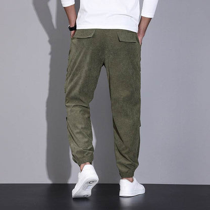 Buycenter Men's Corduroy Overalls - Loose Fit, Multi-Pocket Trousers - Buy Center US
