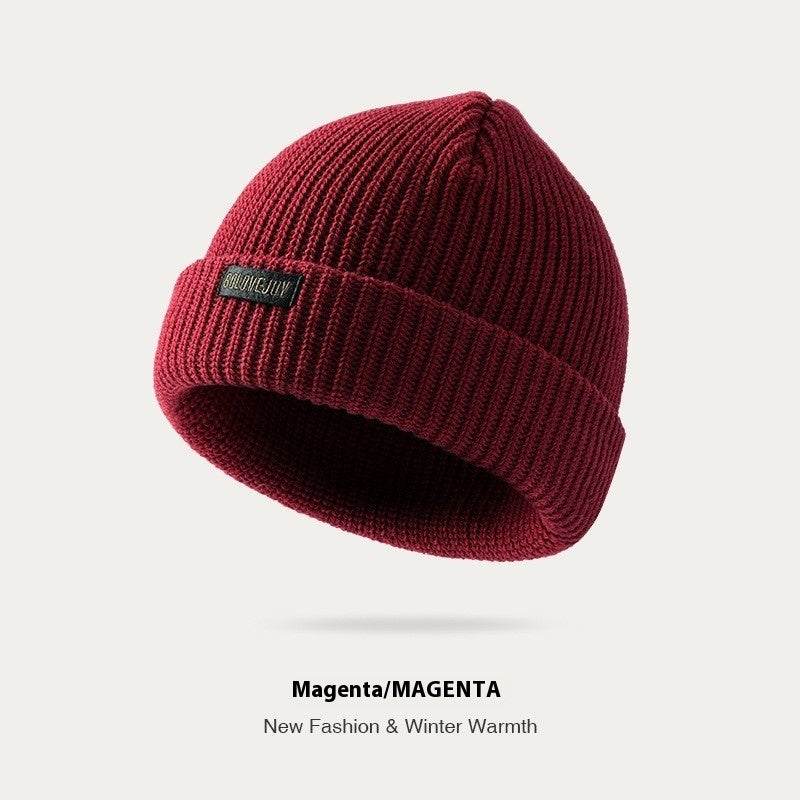 Men's Thick Wool Knitted Hat - Windproof & Warm for Autumn/Winter - Buy Center US