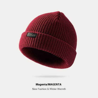 Men's Thick Wool Knitted Hat - Windproof & Warm for Autumn/Winter - Buy Center US