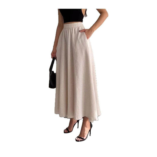 European & American A-Line Long Dress - Loose Fit, Patchwork Style - Buy Center US