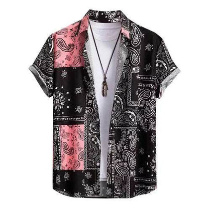 Casual Creative Hawaiian Shirt for Men - Striped, Short Sleeve Fashion - Buy Center US