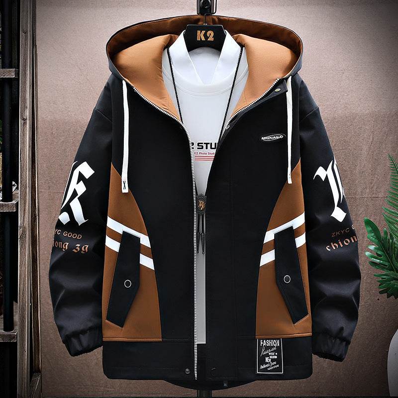Buycenter Men's Fall Leisure Set - Hooded Jacket & Trousers, Casual Style - Buy Center US