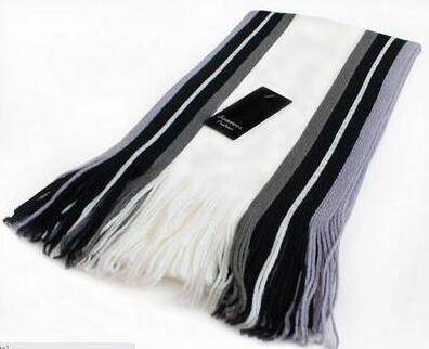 Buycenter Men's Striped Scarf - Korean Style, Medium Length, Warm - Buy Center US