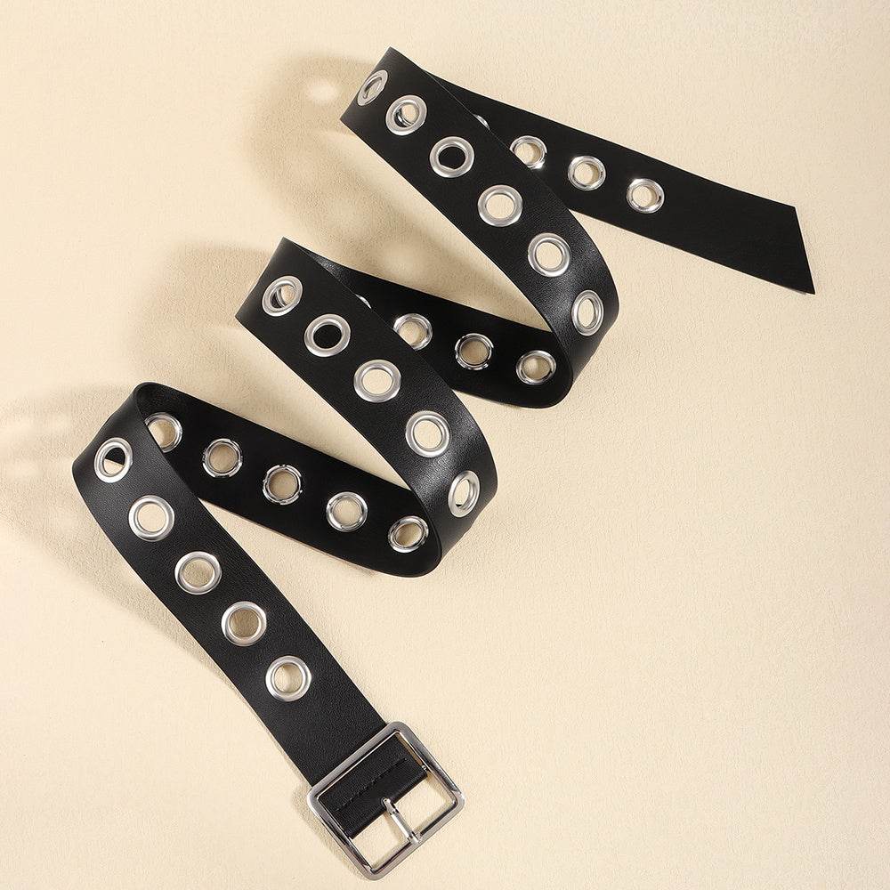 Stylish Punk Hollow Belt for Men & Women - Soft PU Hip Hop Accessory - Buy Center US
