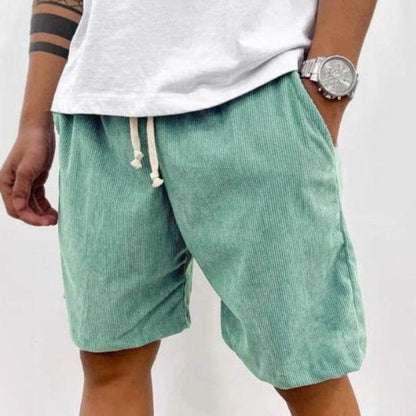 Buycenter Men's Casual Corduroy Shorts - Mid Waist, Straight Fit - Buy Center US