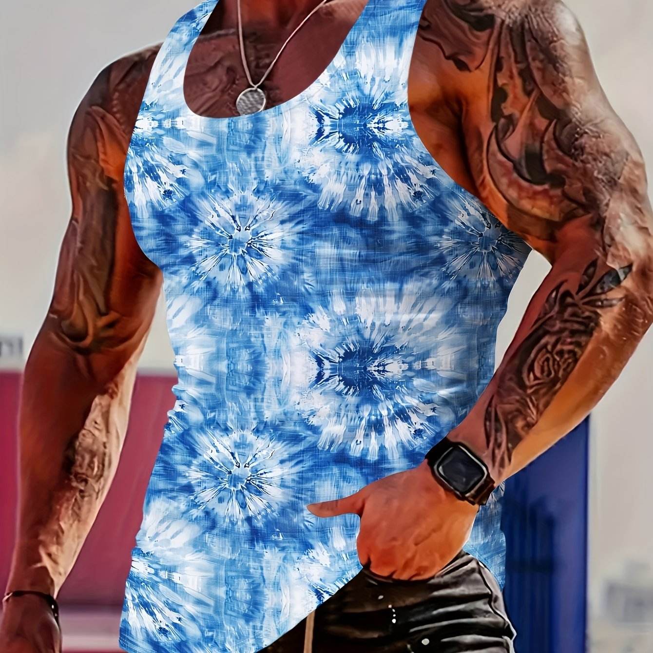 Men's Lion Graphic Print Tank Top - Casual Summer Vest, Skinny Fit - Buy Center US