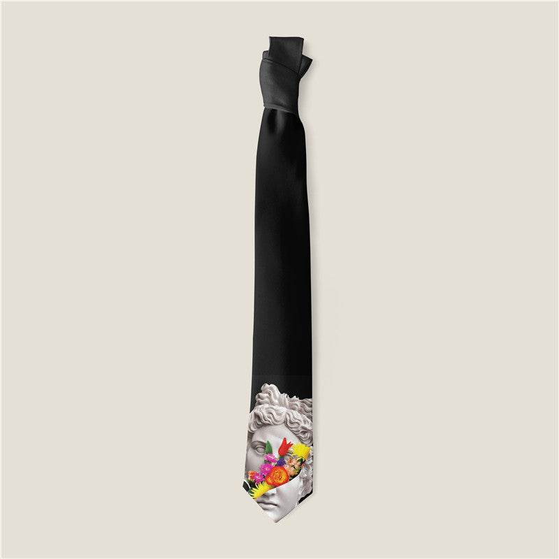Buycenter Creative Animal Rose Print Tie - Stylish Polyester Necktie - Buy Center US