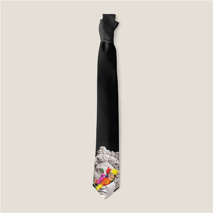 Buycenter Creative Animal Rose Print Tie - Stylish Polyester Necktie - Buy Center US
