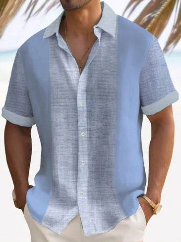 Buycenter Men's Short Sleeve Striped Beach Shirt - Casual & Stylish Fit - Buy Center US