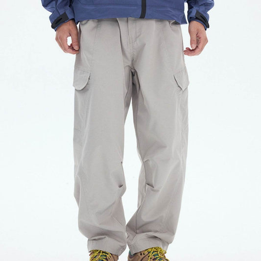 Buycenter Men's Leisure Cargo Trousers - Chemical Fiber Blend, Straight Fit - Buy Center US