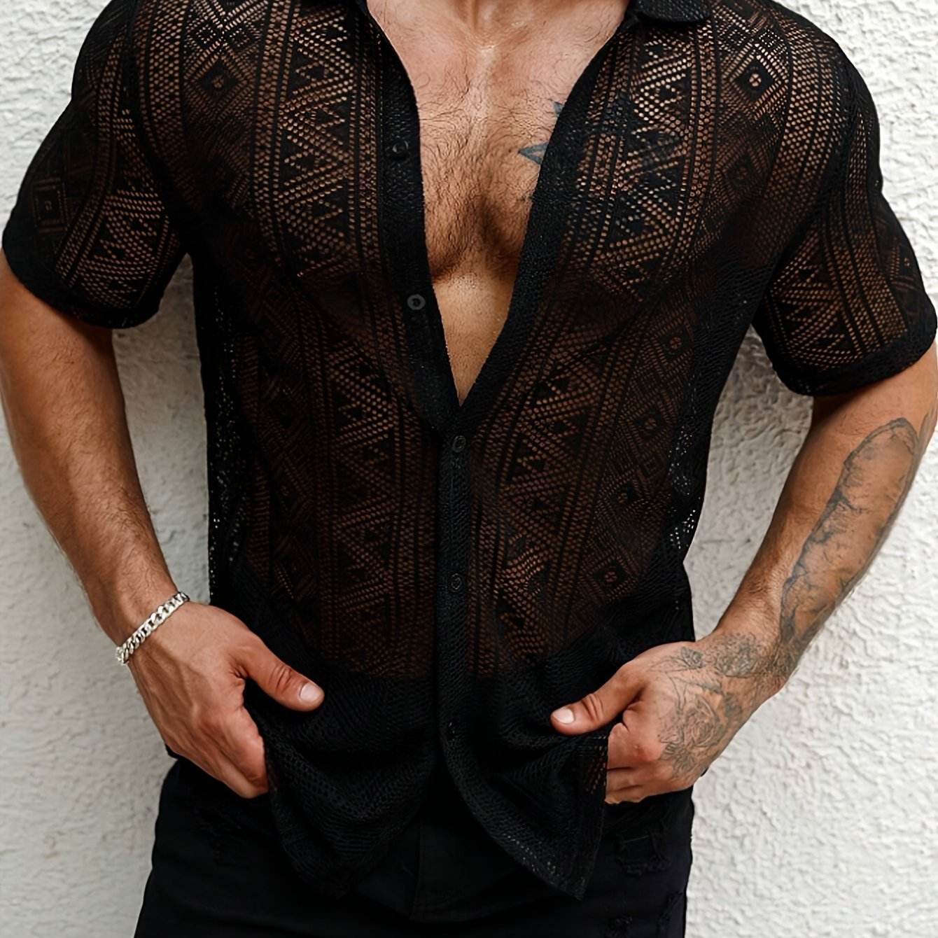 Men’s Casual Knit Open Sweater - Lightweight Lapel Summer Shirt - Buy Center US