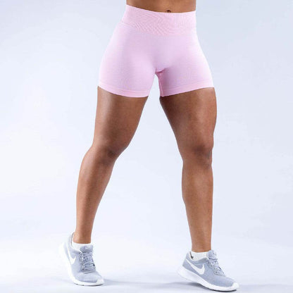 Ladies Seamless Knitted Yoga Shorts - Slim Fit in Electric Light Blue - Buy Center US