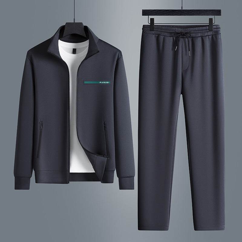 Buycenter High-End Two-Piece Casual Sports Suit for Men - Dark Gray, Black, Brown - Buy Center US