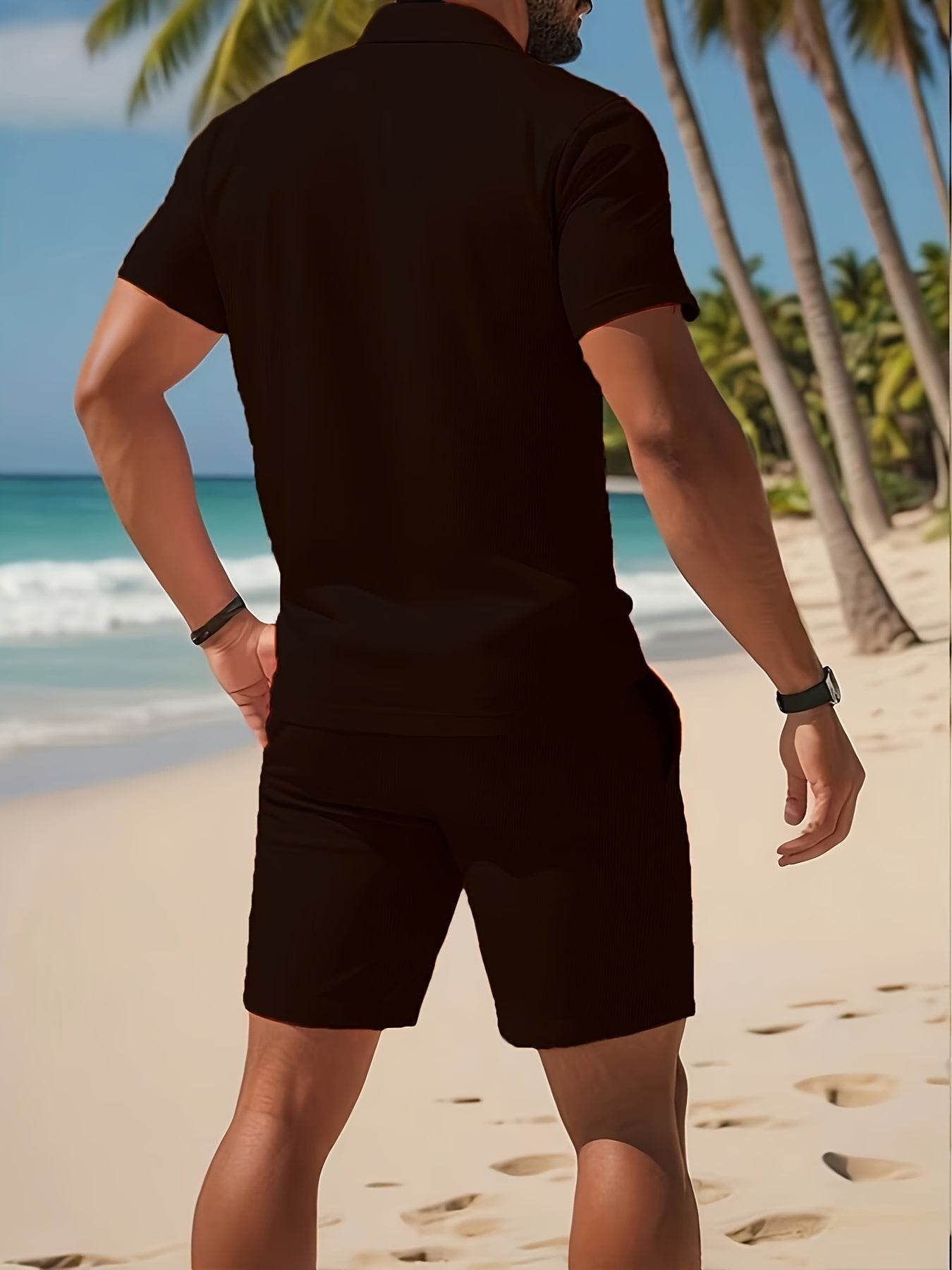 Men's Casual Summer Polo & Shorts Set - Breathable Quick-Dry Fabric - Buy Center US