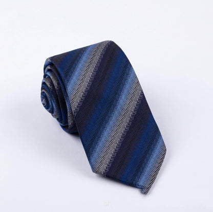 Buycenter Polyester Jacquard Tie - Stylish Stripes for Unisex Fashion - Buy Center US