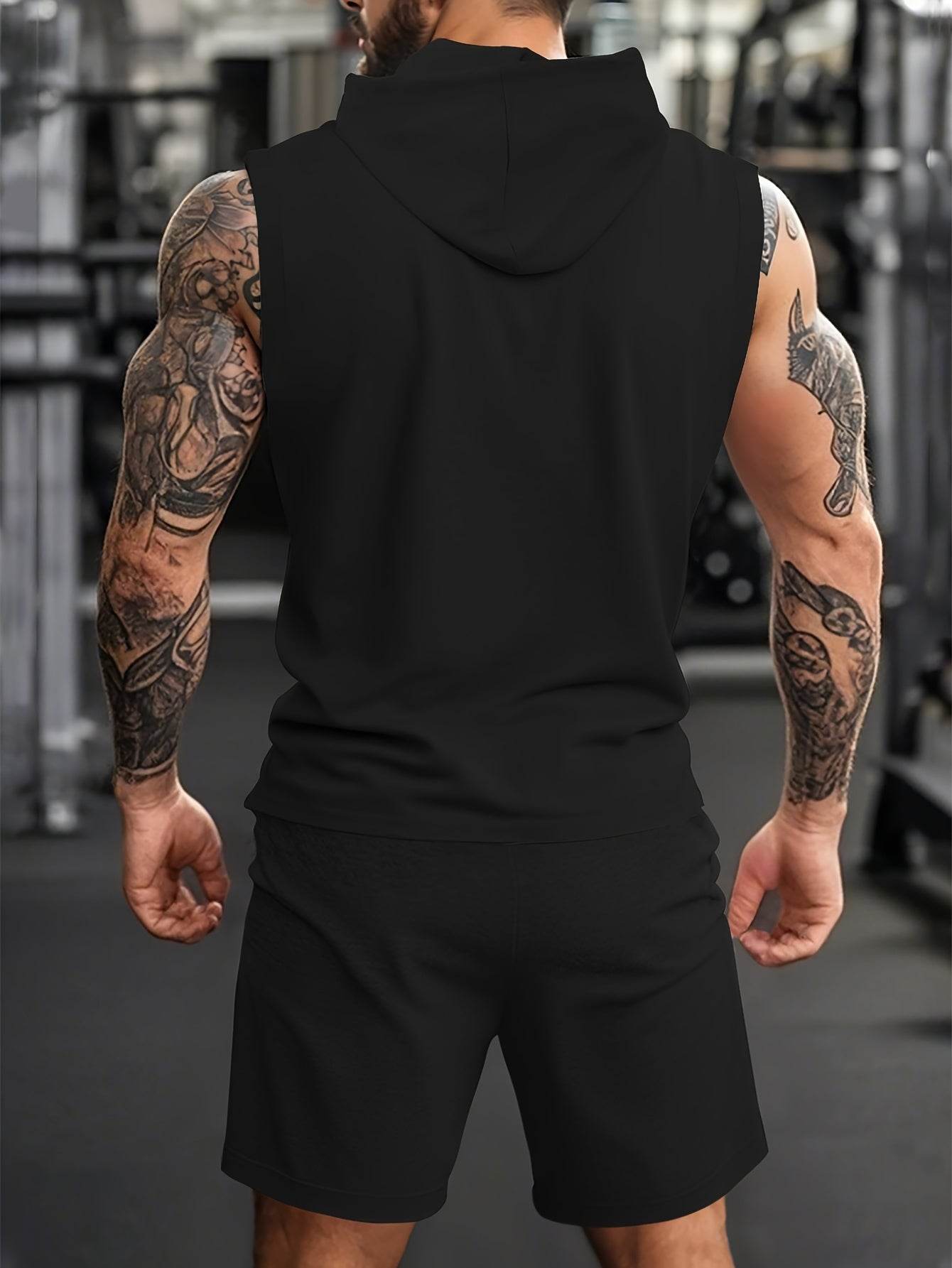 Men's Casual Hooded Tank Top & Shorts Set - Skull Print Summer Sportswear - Buy Center US