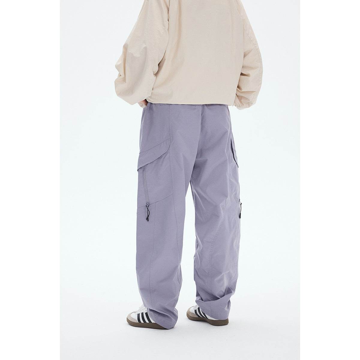 Buycenter Men's Leisure Cargo Trousers - Chemical Fiber Blend, Straight Fit - Buy Center US