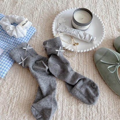 Cute Bow Cotton Seam Socks - Ins Style for Spring & Summer - Buy Center US