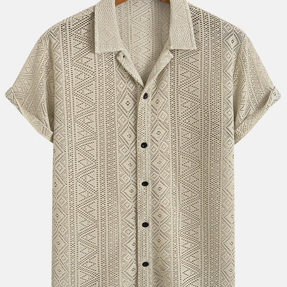 Men’s Casual Knit Open Sweater - Lightweight Lapel Summer Shirt - Buy Center US